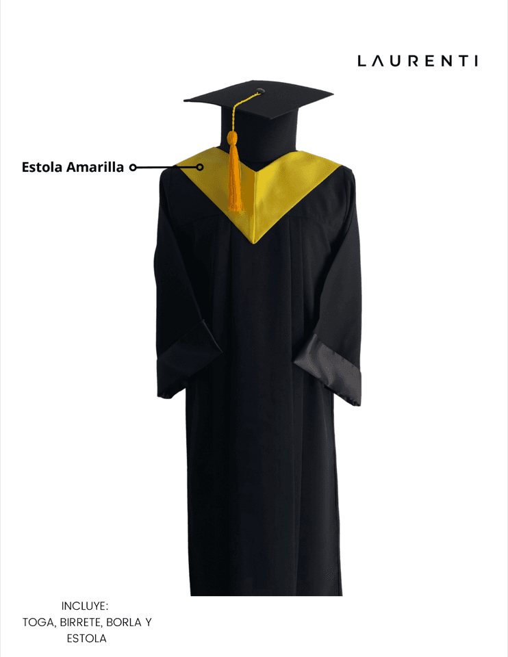 Toga con estola amarilla