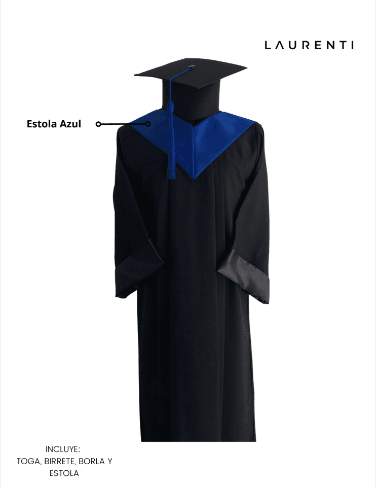 Toga con estola azul