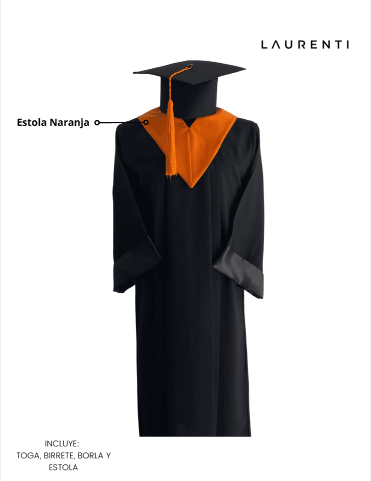 Toga con estola naranja