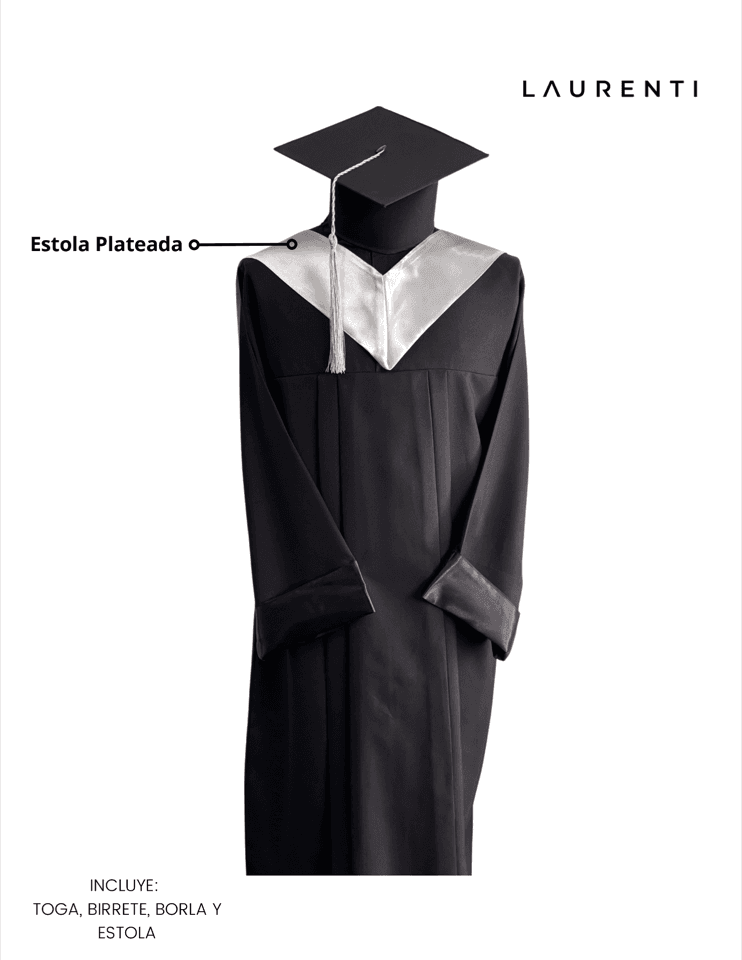 Toga con estola plateada