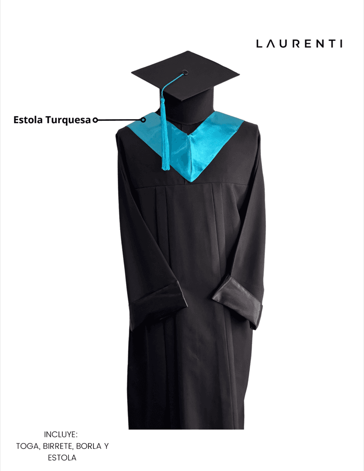 Toga con estola turquesa